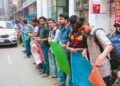 ফুলতলার বিএনপি নেতার বিরুদ্ধে মিথ্যা মামলা প্রত্যাহারের দাবিতে মানববন্ধন