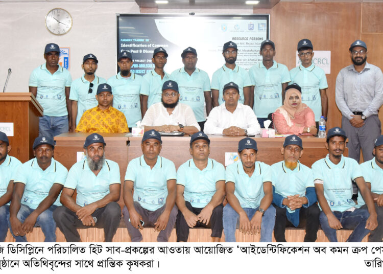 খুবিতে ফসলের পোকা ও রোগ শনাক্তকরণ বিষয়ক প্রশিক্ষণ