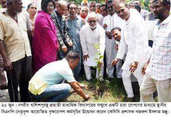 খুলনার খালিশপুরে ডিভাইডারে বৃক্ষরোপণের উদ্বোধন করেন কেসিসি প্রশাসক