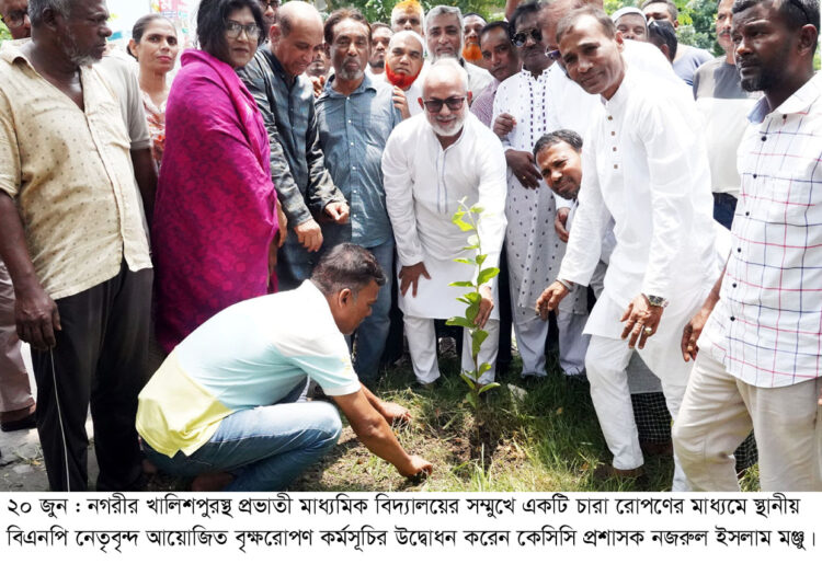 খুলনার খালিশপুরে ডিভাইডারে বৃক্ষরোপণের উদ্বোধন করেন কেসিসি প্রশাসক