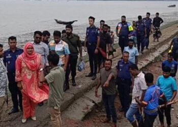 সাতক্ষীরার শ্যামনগরের মেঘা প্রকল্পের বেড়িবাঁধ থেকে অবৈধ পাইপ অপসারন